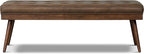 POLY & BARK Napa Luca Leather Bench in Cocoa Brown