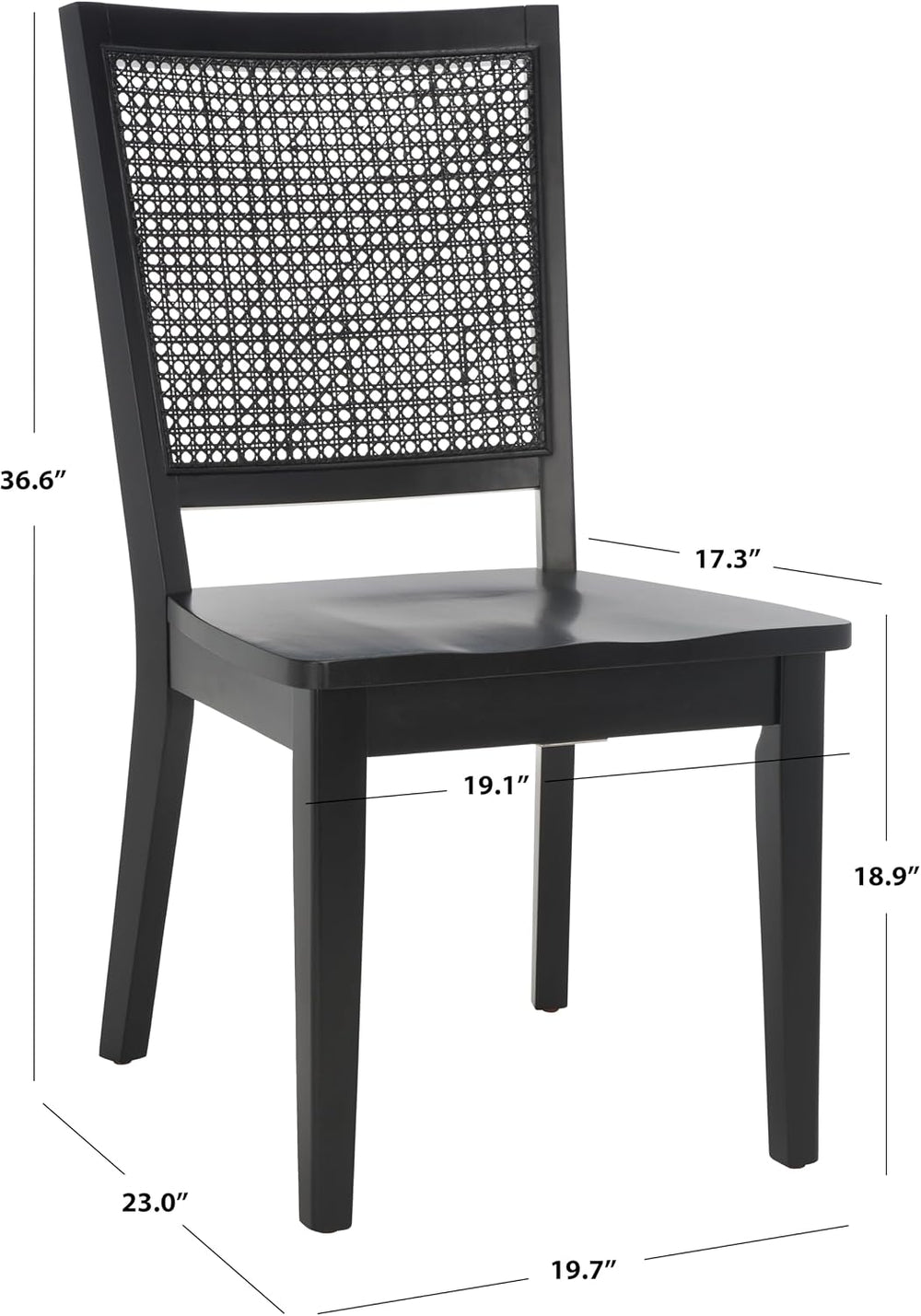 SAFAVIEH Home Collection Margo Coastal Black Dining Chair Set of 2