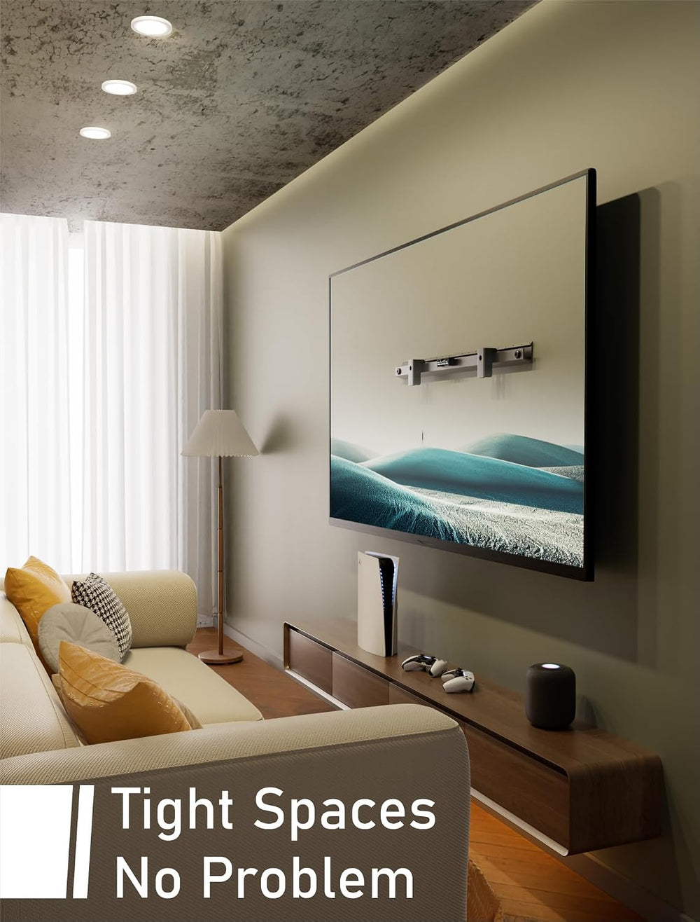 No Stud TV Wall Mount, No Drill Studless Drywall TV Mount, Easy Install | Hea...