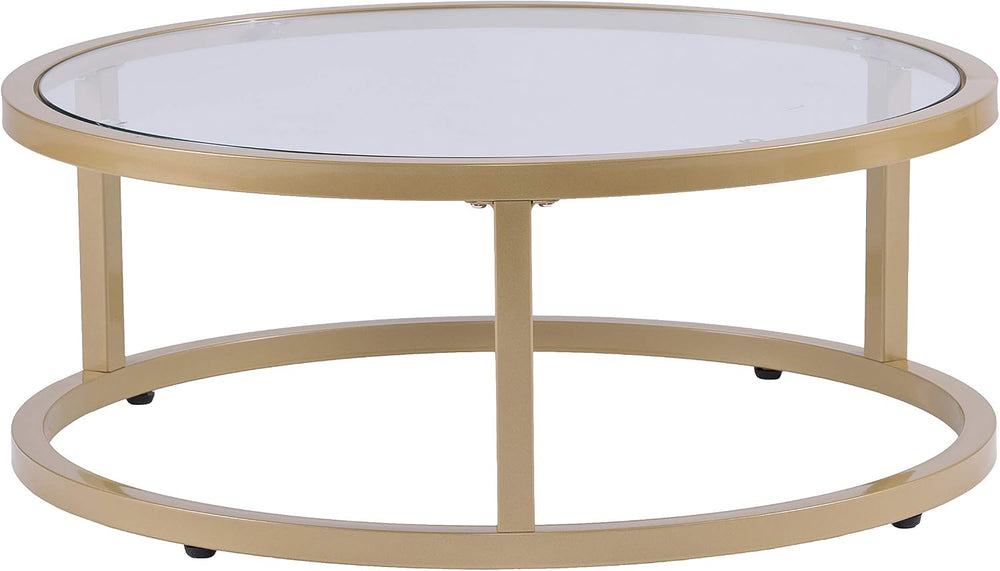SEI Furniture Evelyn Glam Nesting Coffee Table 2-pc Set, Gold