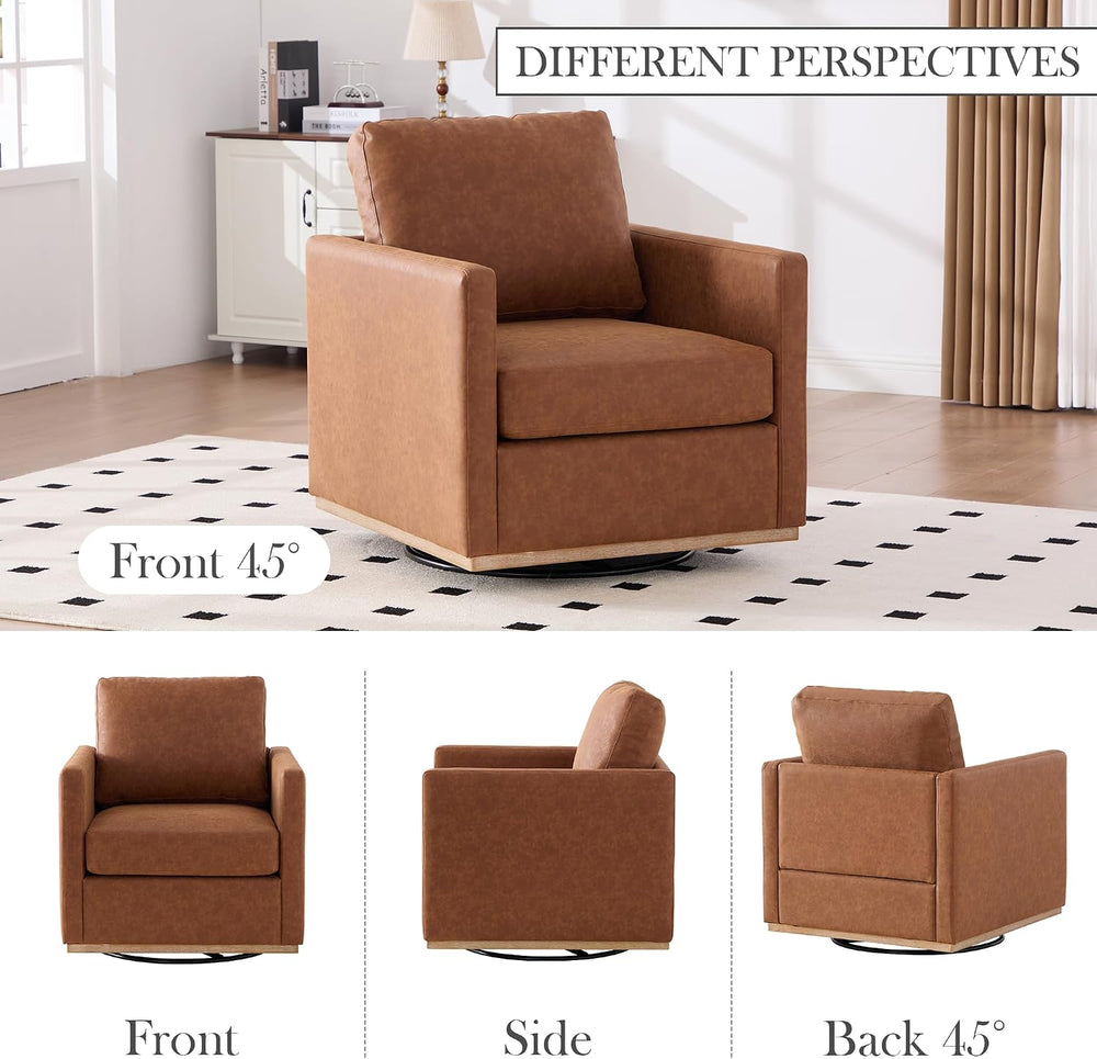 Aoiy & Wifon 30.7" W Swivel Accent Chair, Mid Century Modern Swivel ...