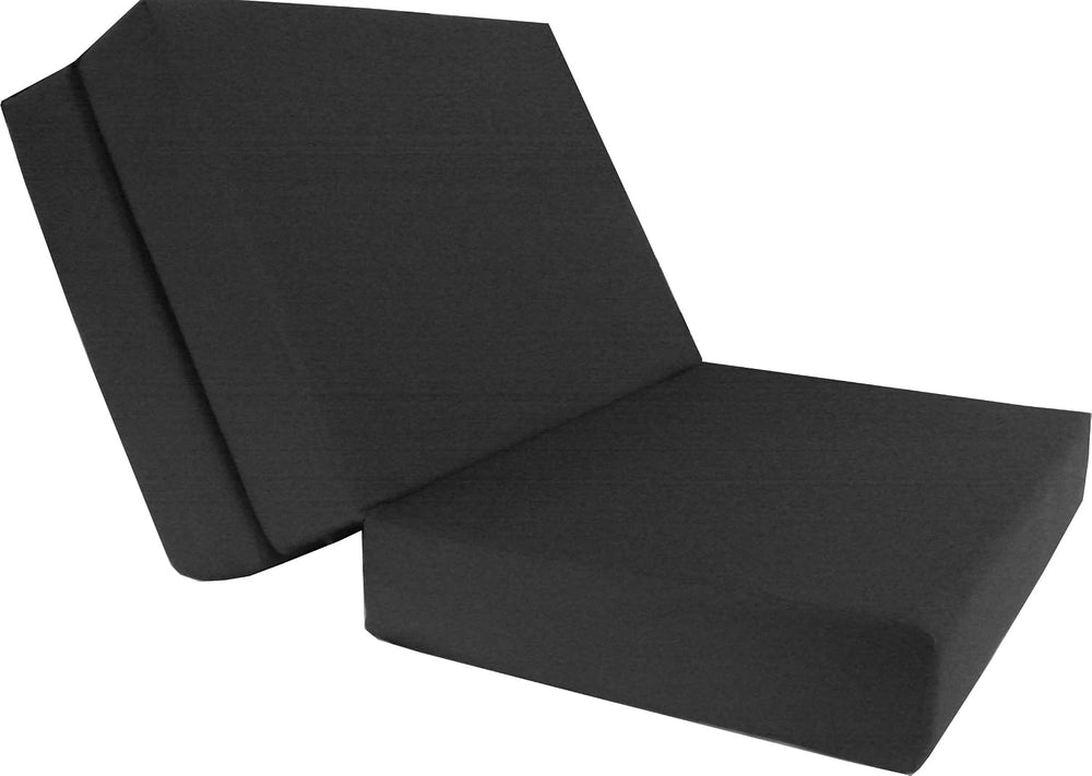 D&D Futon Furniture Trifold Foam Bed, Folding Ottoman Mattress (Black, Ch...