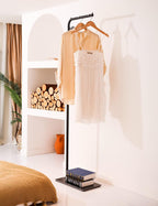 Metal Coat Rack Stand Black Coat Tree Free Standing with 3 Round Hooks Coat & Hat Hanger with Sturdy Slate Base for Entryway Hallway Porch