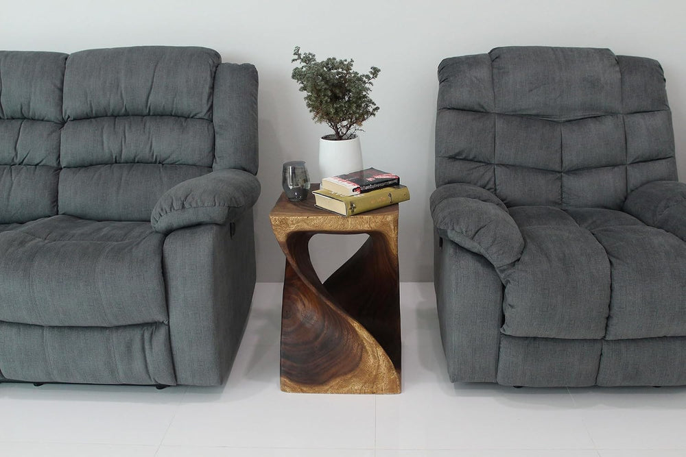 Haussmann Selorin Wide Twisted End Table 15 x 15 x 23 in H Walnut
