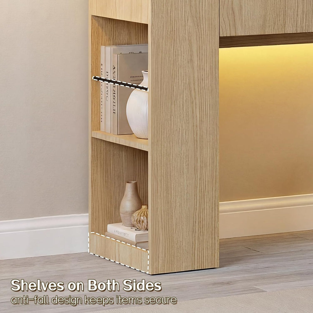 Entryway Table with 3 Drawers & Charging Station, 63" Console Table ...