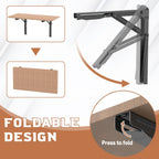 TORACK Heavy-Duty 18 inch Folding Wall Shelf Brackets, Space-Saving Collapsible Shelf Brackets for Garage, Kitchen, Laundry, 550 lbs Capacity, Wall-Mounted Support Hinges for Workbench/Table