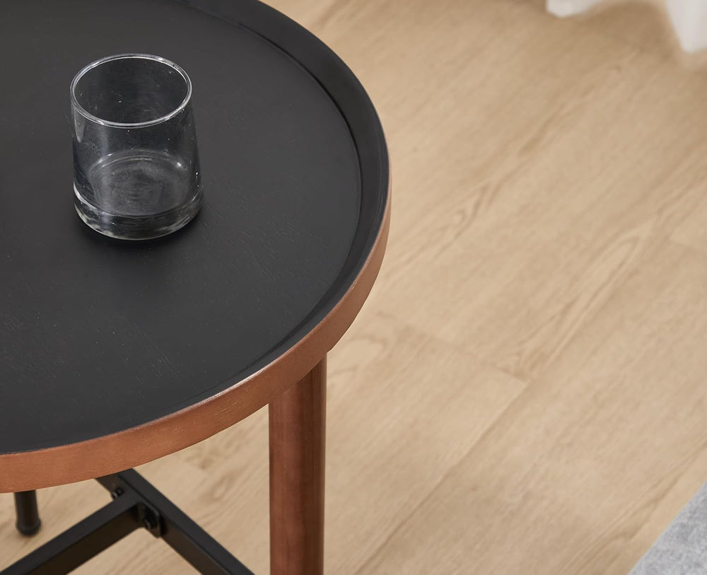 EALSON 19.5" Round Side Table Mid Cnetury Modern End Table for Couch Sof...