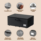 Under Bed Storage with Wheels, 2-Pack Under Bed Storage Containers with Clear Lids, No Assemble Required 10 inches Height, Rolling Underbed Storage Drawers Bins for Shoes, Clothes, Blankets, Toys