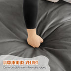 4FT Giant Bean Bag Chair for Adults and Teens - Large Bean Bag Sofa with Premium Velvet Cover & High-Density Support Foam - Fluffy Lounge Chair for Gaming, Bedroom, Dorm (Grey, Taller Version)