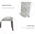 COLAMY Upholstered Parsons Dining Chairs Set of 4, Fabric Dining Room Kitchen Side Chair with Nailhead Trim and Wood Legs - Grey/White Flower