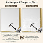 Gold Bathroom Mirror, 16x20 Inch Aluminum Frame Rectangle Mirror, Anti-Rust, Tempered Glass, Wall Mirror for Over Sink, Vanity, Bedroom, Entryway, Horizontal/Vertical