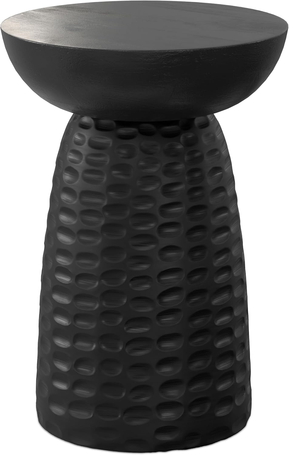 SIMPLIHOME Boyd 13" Wide Solid Wood Round End Table in Black