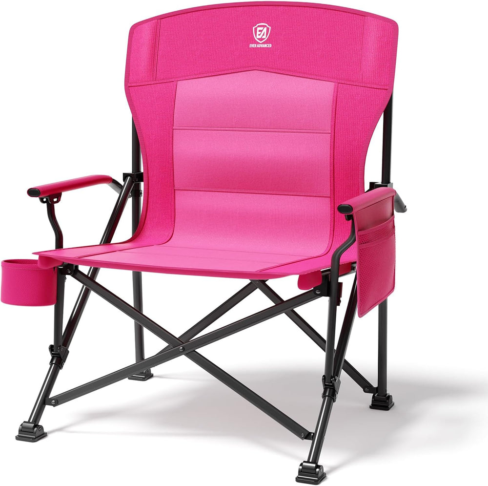 EVER ADVANCED Oversized Folding Women Camping Chair, for Adults Heavy Duty La...