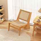 Rattan Chair 2Pcs, Mid Century Modern Accent Chair, Leisurely Reading Chair for Living Room（Wood）