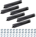 PATIKIL 1U 19 Inch Cable Manager, 6 Pack 24 Slot Horizontal Rack Mount Wire Management Metal Finger Duct Wire Organizer for Network Cabinet, Black