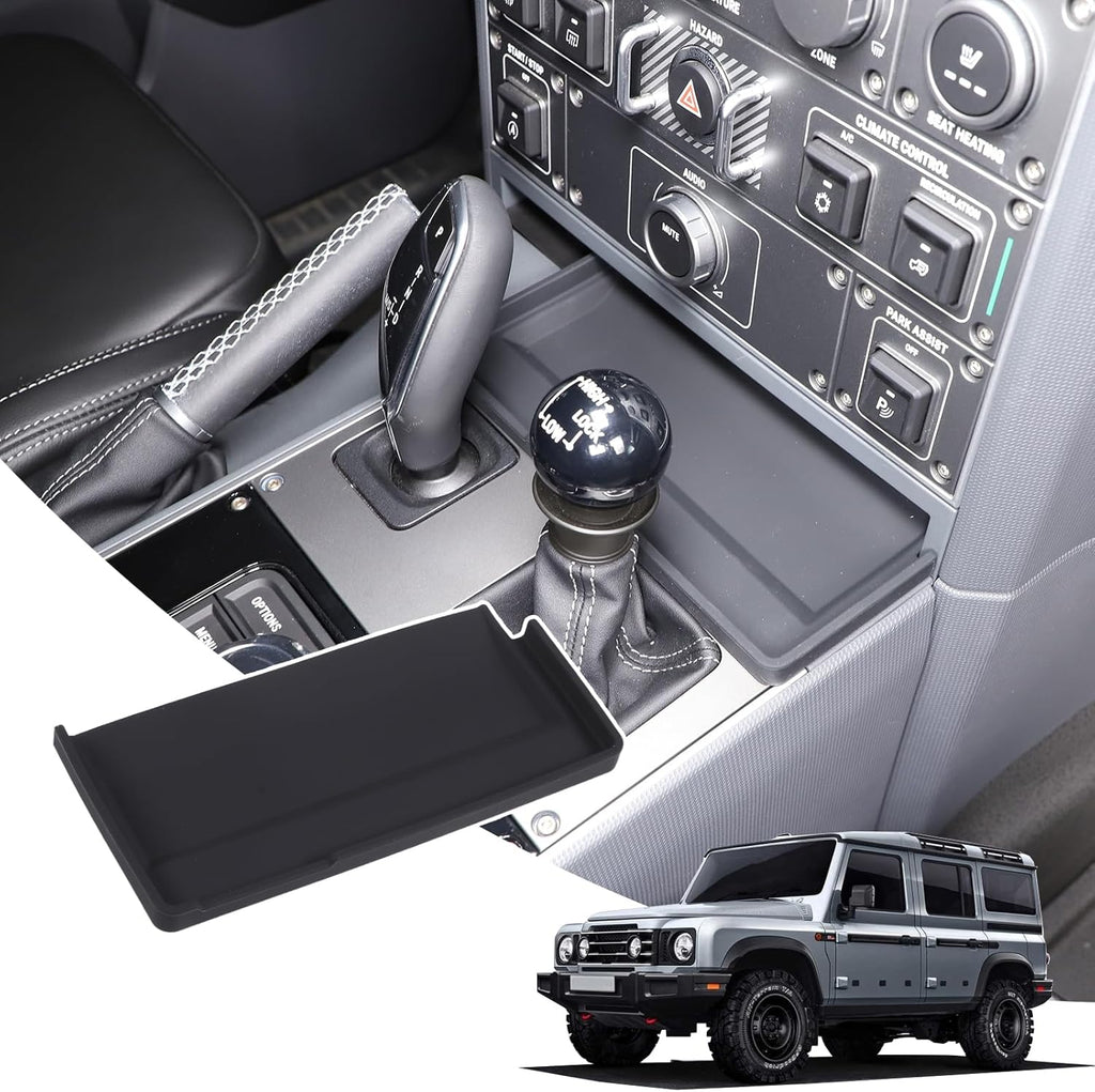 Gear Shift Center Console Front Tray Organizer Compatible with INEOS Grenadier 2020-2024, Center Console Organizer Insert Tray Accessories (Black)