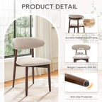 COLAMY Wooden Dining Chairs Set of 6, Modern Fabric Upholstered Dining Room Chair, Farmhouse Kitchen Side Chairs with Foot Pegs, Beige