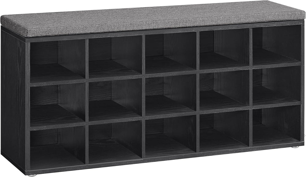 VASAGLE CUSTOS Collection - Shoe Bench, Storage Bench with Padded Seat, Entry...