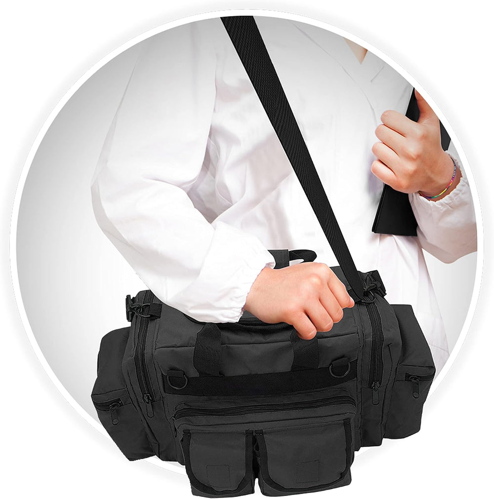 ASA TECHMED First Aid Responder EMS Emergency Medical Trauma Bag Deluxe, Black
