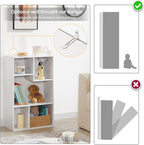 VECELO Small White Bookshelf, 5 Cube Shelf, Fits Tallest Hardcovers, Horizontal Available, Storage Organzier for Home Office, Pearl White