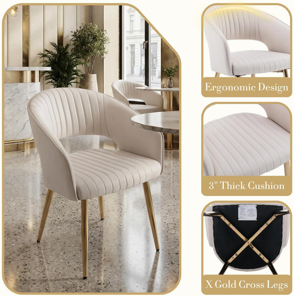 Modern Dining Chairs Set of 4, Upholstered PU Leather Dining Room Chairs with...