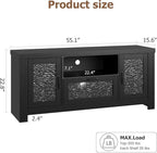 Garvee Farmhouse TV Stand for 55 Inch TV, Entertainment Center with Acrylic Door & Adjustable Shelves, Sideboard Buffet Storage Cabinet for Living Room Bedroom, Black
