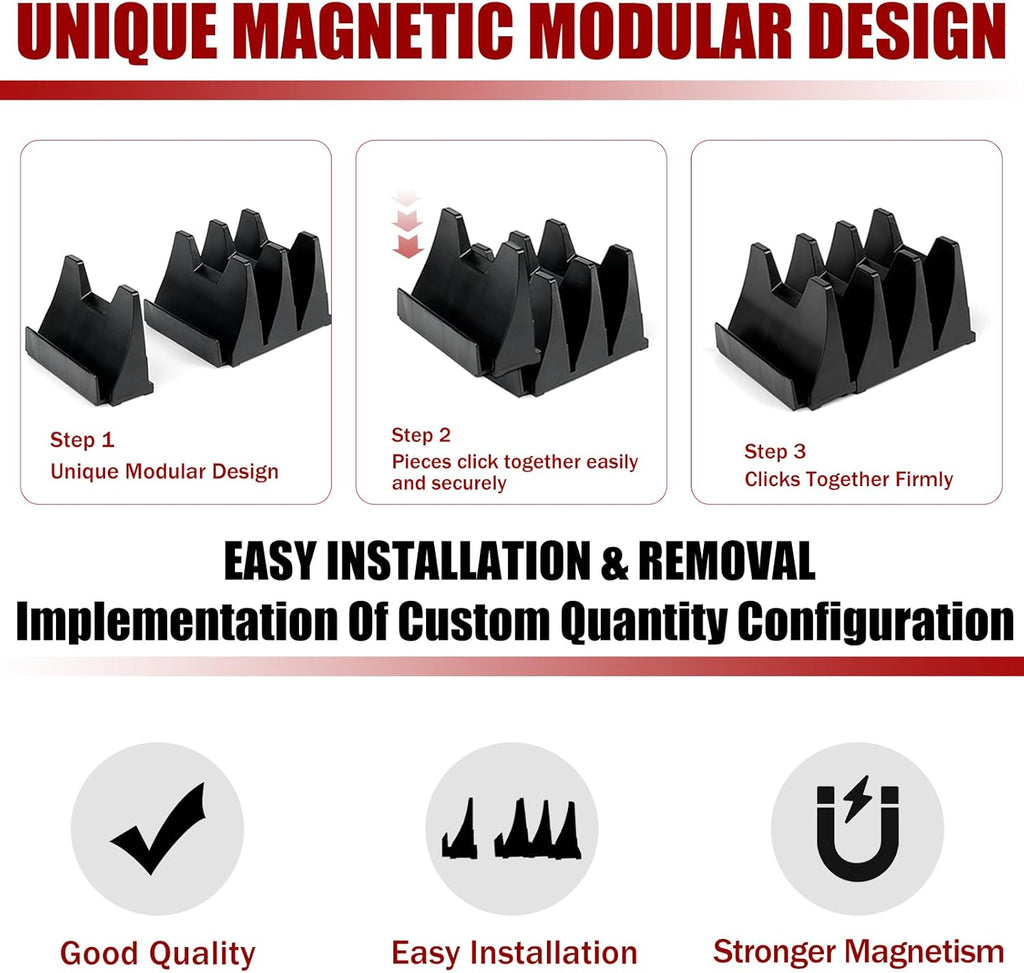 48PCS Magnetic Modular Wrench Organizer Wrench Holder - Wrenchs Tool Organizers for Tool Drawer Storage, Wrenchs Rack with Metric SAE Labels, Tool Storage Set Holder Festival for Mechanics