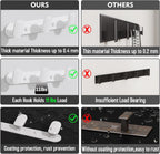 Coat Rack Wall Mount White, 3 Hooks Rack Metal Coat Hanger Wall for Hanging Hat Purse and Robes, Towel Hook for Bathrooms and Entryway (1 Pack)