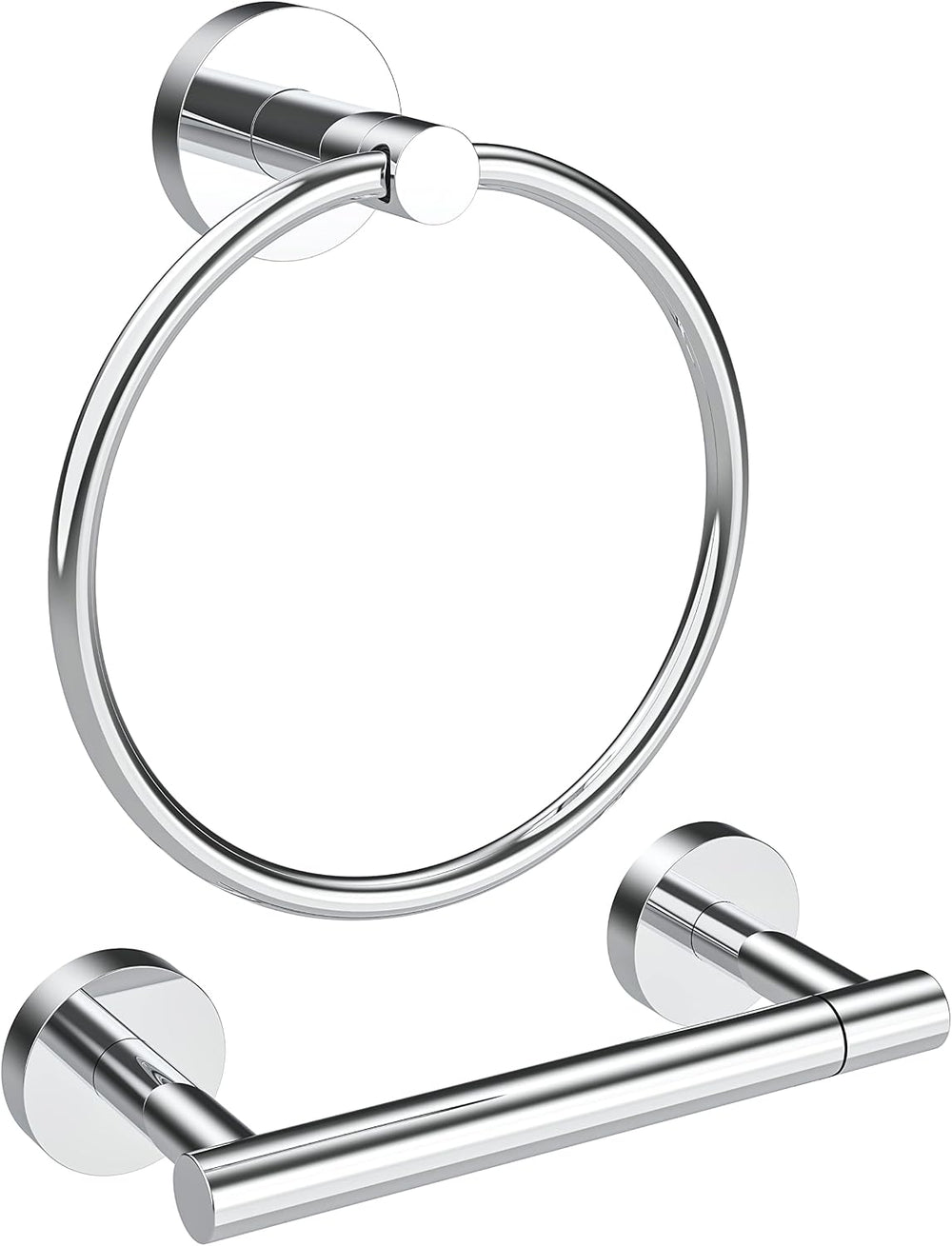 RARXTR Polished Finish Toilet Paper Holder & Towel Ring SUS304 Stainless ...