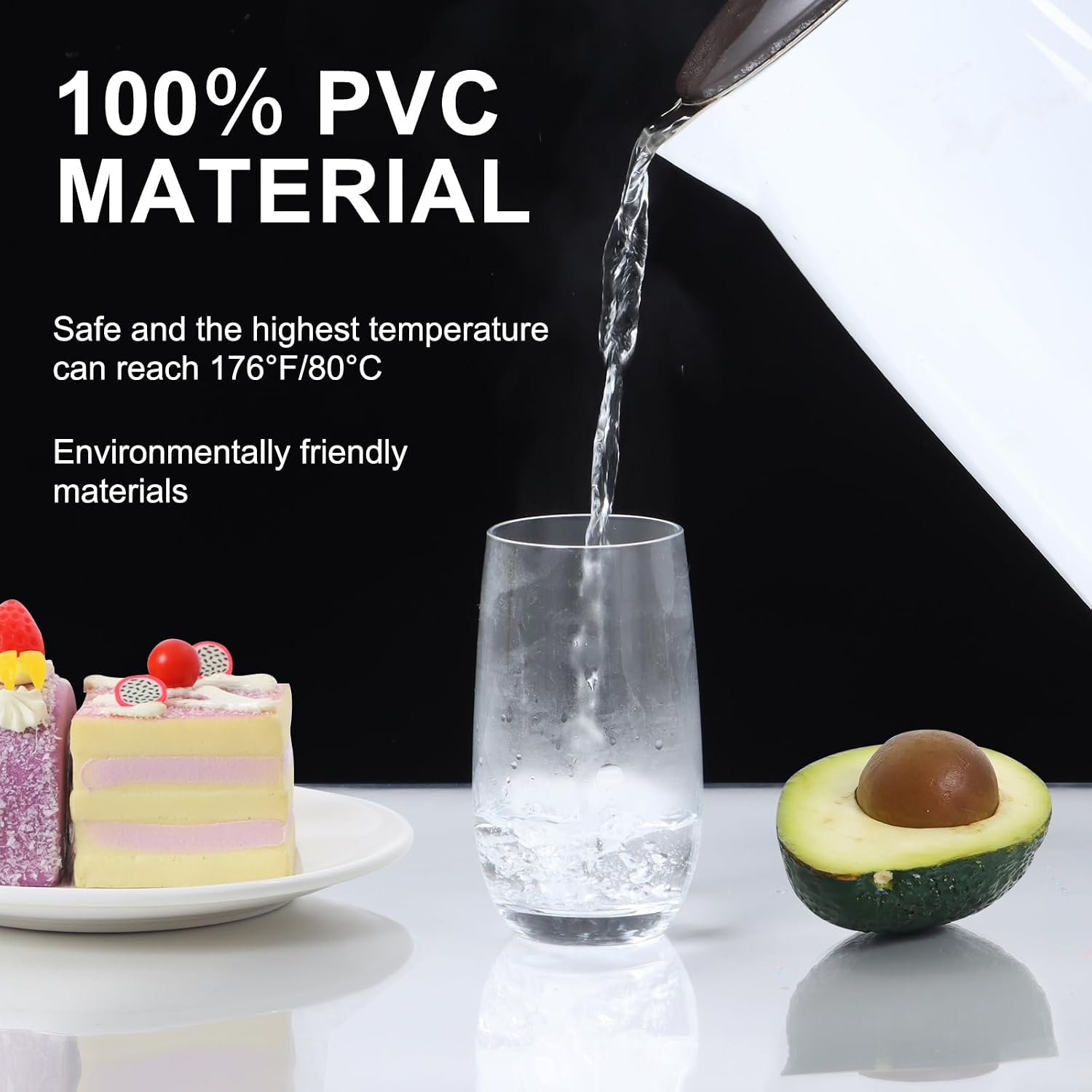 Clear Vinyl Tablecloth Protector, 24 x 36 Inch, 2mm Thick Clear Plastic Table Cloths, Rectangular Transparent Non-Slip Desk Pads Mats for Countertop, Kitchen Table