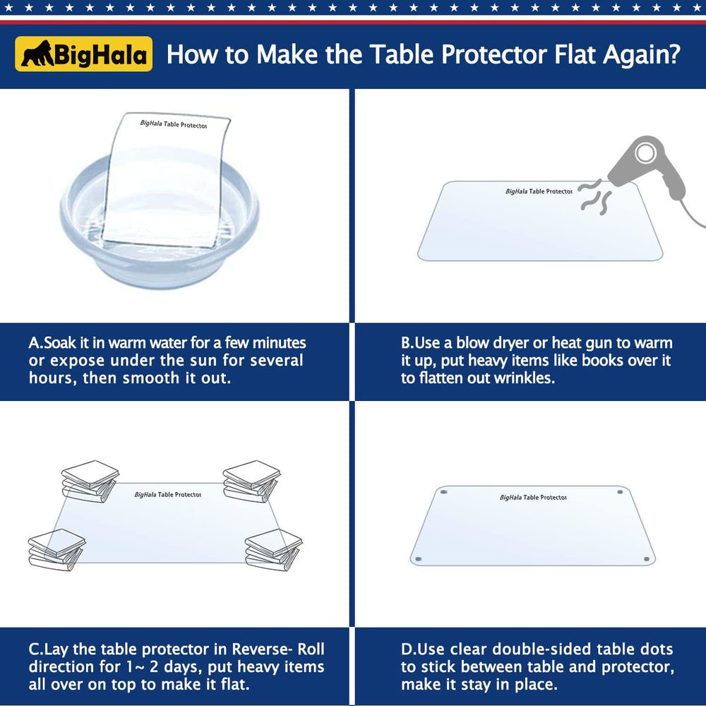 Wood Furniture Table Protector Clear Plastic Wipeable Tablecloth Eco Thick Pr...