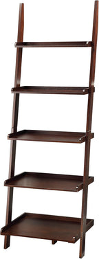 Convenience Concepts 5 shelves, American Heritage Bookshelf Ladder, Espresso, 72.75" x 25"