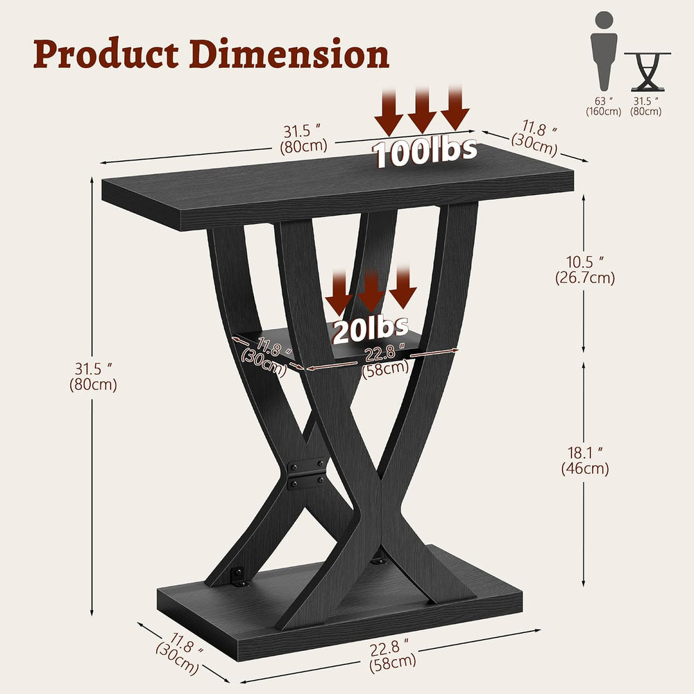 FAVOOSTY Entryway Table, 3 Tier Hallway Table, Console Tables for Living Room...