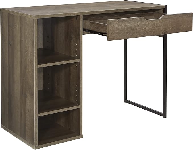 OSP Home Furnishings Ravel 40-Inch Wide Writing Desk, Grey Oak
