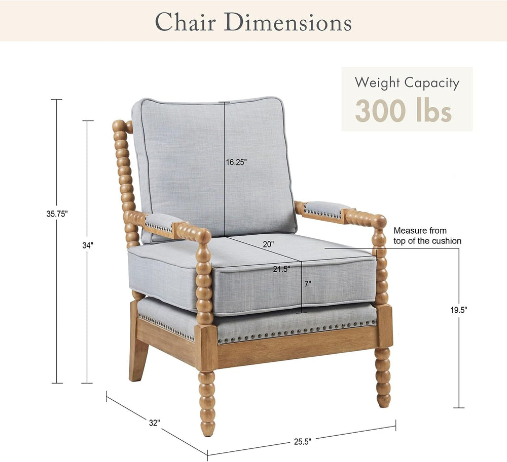 Madison Park Donohue Midcentury Modern Accent Chairs Padded Solid Wood Armres...