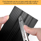13Ft Cord Cover Heavy Duty Cable Protector 3 Channels Contains Cords Cables and Wires Easy to Unroll-Conceal Wires of Home Office Warehouse Workshop Concerts or Other Outdoors Surround(6.5Ft x 2)