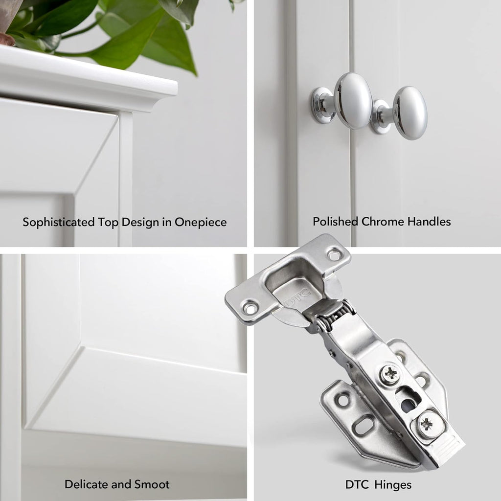 White Bathroom Wall Cabinet Over The Toilet Storage Cabinet, 24x30 Inch Wood Medicine Cabinets Wall Mounted Bathroom Cabinet with Doors for Laundry Room, Bedroom Kitchen