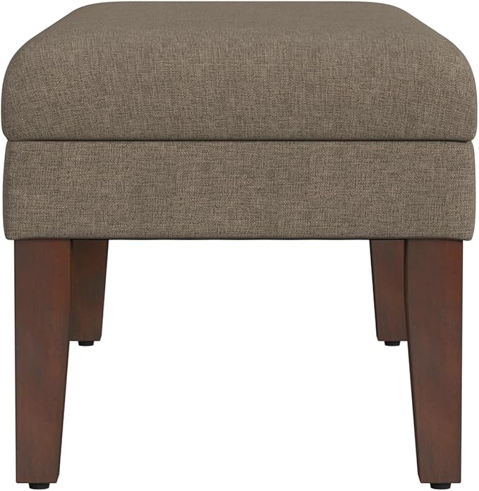 HomePop Home Decor | Upholstered Decorative Storage Ottoman Bench | Ottoman Bench with Storage for Living Room & Bedroom | Decorative Home Furniture, Textured Brown