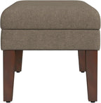 HomePop Home Decor | Upholstered Decorative Storage Ottoman Bench | Ottoman Bench with Storage for Living Room & Bedroom | Decorative Home Furniture, Textured Brown