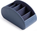 BONNY DODO Remote Control Holders Organizer Box with 5 Compartment PU Leather Multi-functional Office Desk Storage Caddy Store (Blue)