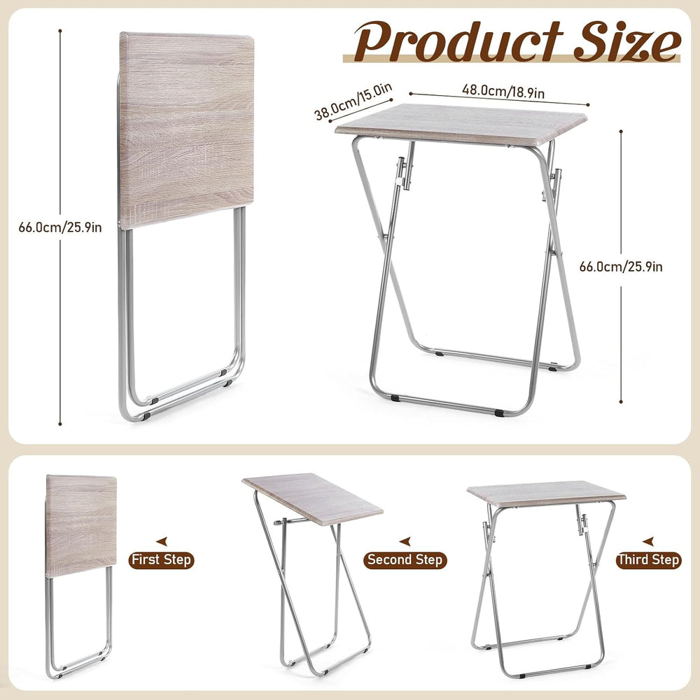 Geetery 2 Pack Folding TV Tray Tables No Assembly Required 18.9 x 15 x 26 in ...