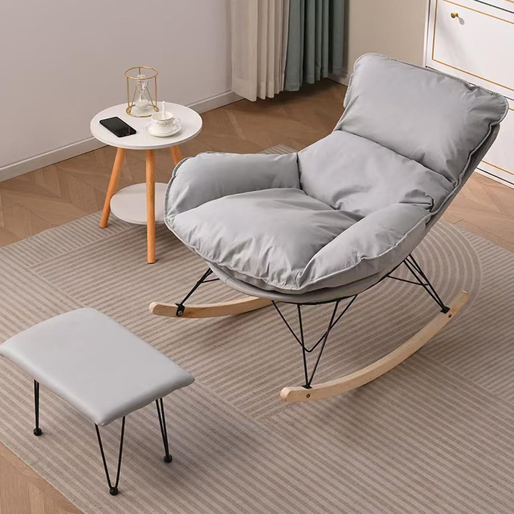 Single Rocking Chair with footrest, Made of Easy-Care Technical Fabric, ergon...