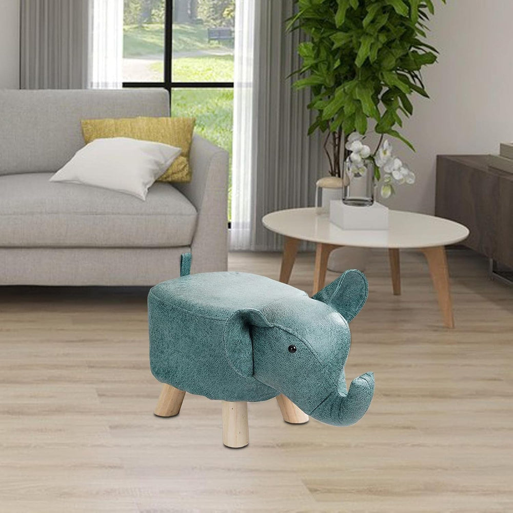 Animal Footstool Elephant Bench, Portable Shoes Changing Cute Storage, Wood O...