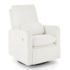 Delta Children - babyGap Cloud Recliner, Performance Fabric, White Boucle | Power Recliner with Swivel & Glide, Features Stain-Resistant Fabric, Cozy Boucle Fabric & Includes a Lumbar Pillow