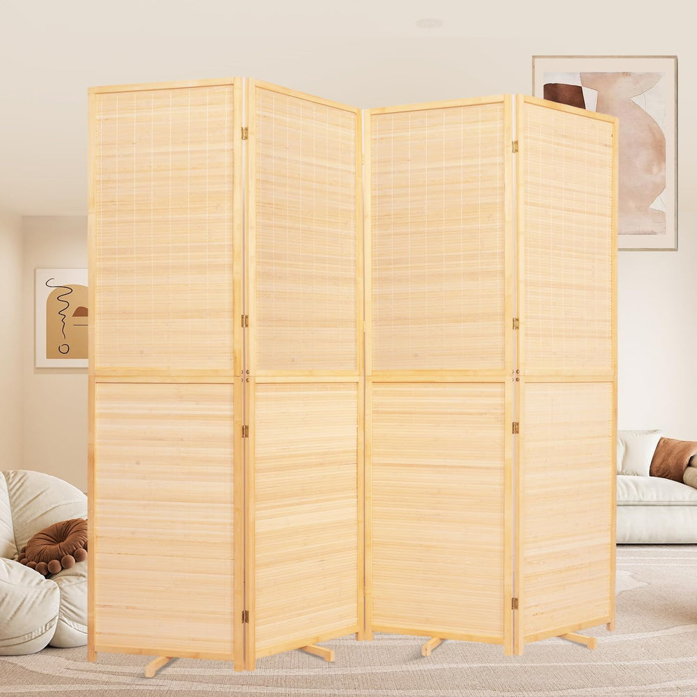 Room Divider Folding Privacy Screens,Hand-Made Natural Bamboo Room Dividers