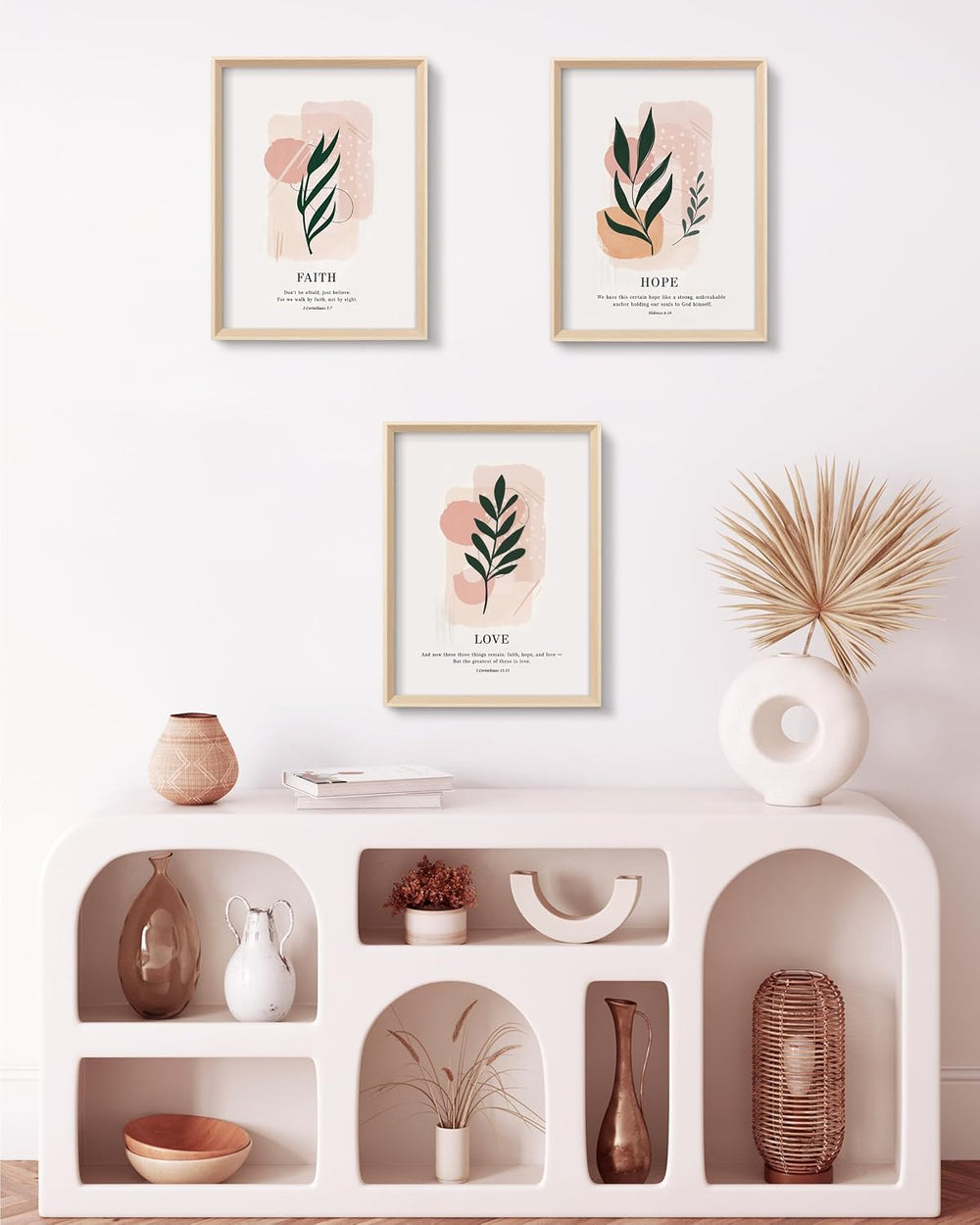 HesenDot Faith Hope Love Framed Wall Art,12x16IN High Wood Frame Design