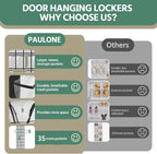 PAULONE 35 Pocket Over the Door Shoe Organizer,Reusable Breathable Large Mesh Bag Men's & Women's Sneaker Organizer,Shoe Organizer for Kids,Hanging Shoe Storage Hanging Bag (White, 35-Slot)