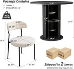 SoarFlash Kitchen Table and Chairs for 2, 31.5" Dining Table Set for 2 with Upholstered Chairs, 3 Piece Kitchen Table Set with Storage Shelf for Small Space, Apartment
