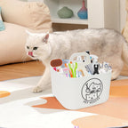 Dog Storage Organizer for Grooming Supplies,4-Compartment Caddy for Dog Cat Grooming Kit,Pet Stuff Storage,Ieal for Shampoo,Trimmer,Clipper,Combo,Brush-Modern Minimalist White