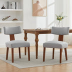 Dining Chairs Set of 6 Upholstered Dining Chairs, Gray Fabric Kitchen Chairs with Solid Wood Legs, Ergonomic Modern Accent Chairs for Dining Room, Living Room, or Office (Grey, Set of 6)
